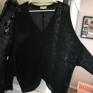 Black knitted lightweight sweater